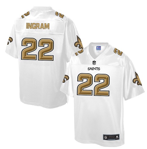 Men's Game Mark Ingram Nike Jersey White - #22 Pro Line Fashion NFL New Orleans Saints